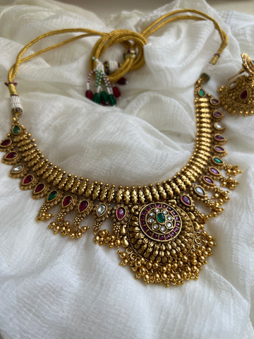 Kemp bridal flower necklace with jhumkas