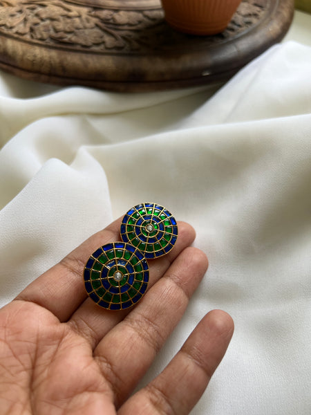 Jumbo Kundan chakra studs