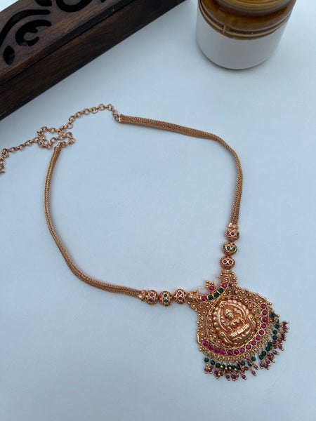 Gold look alike kemp Lakshmi necklace