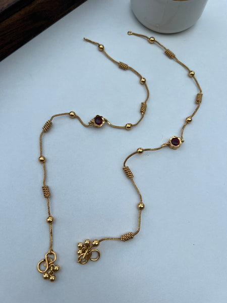 Kundan reversible anklets