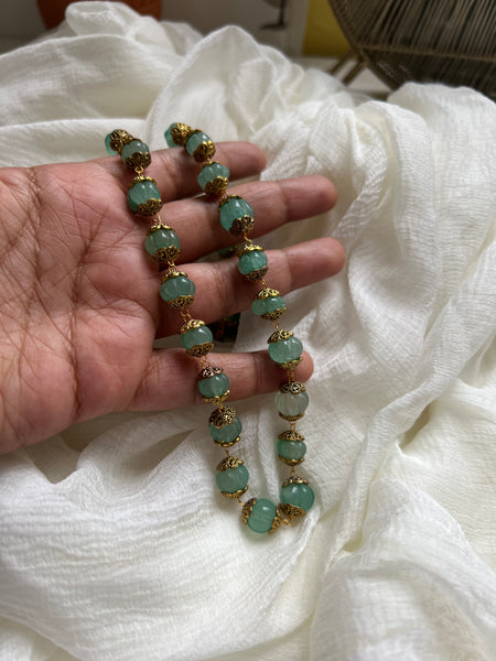 Natural pumpkin bead maala