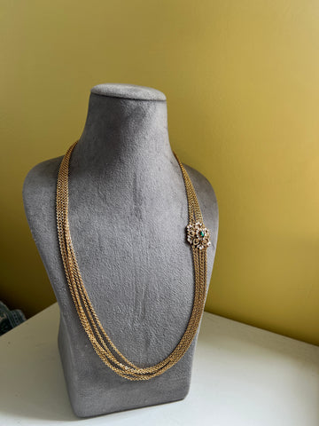 Ad Stone flower designer side necklace
