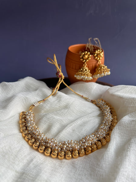 Cluster Gungaroo necklace with jhumkas