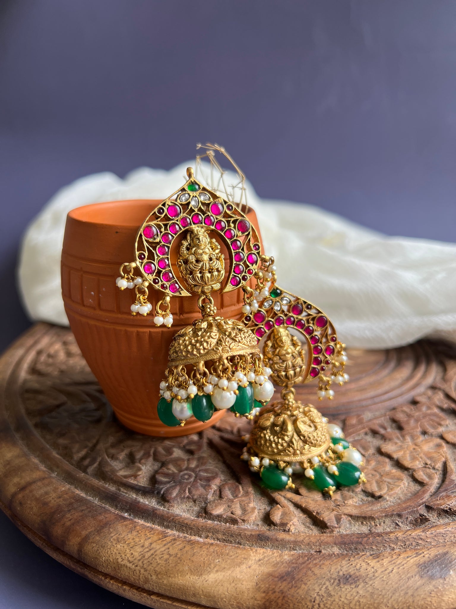 Nagas Lakshmi Kundan jhumkas