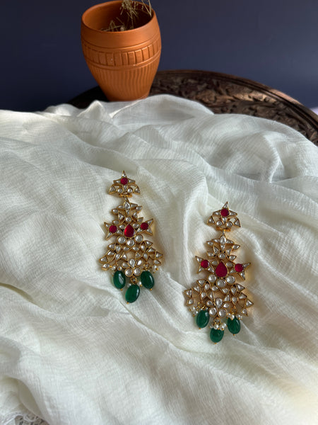Kundan bridal statement earrings