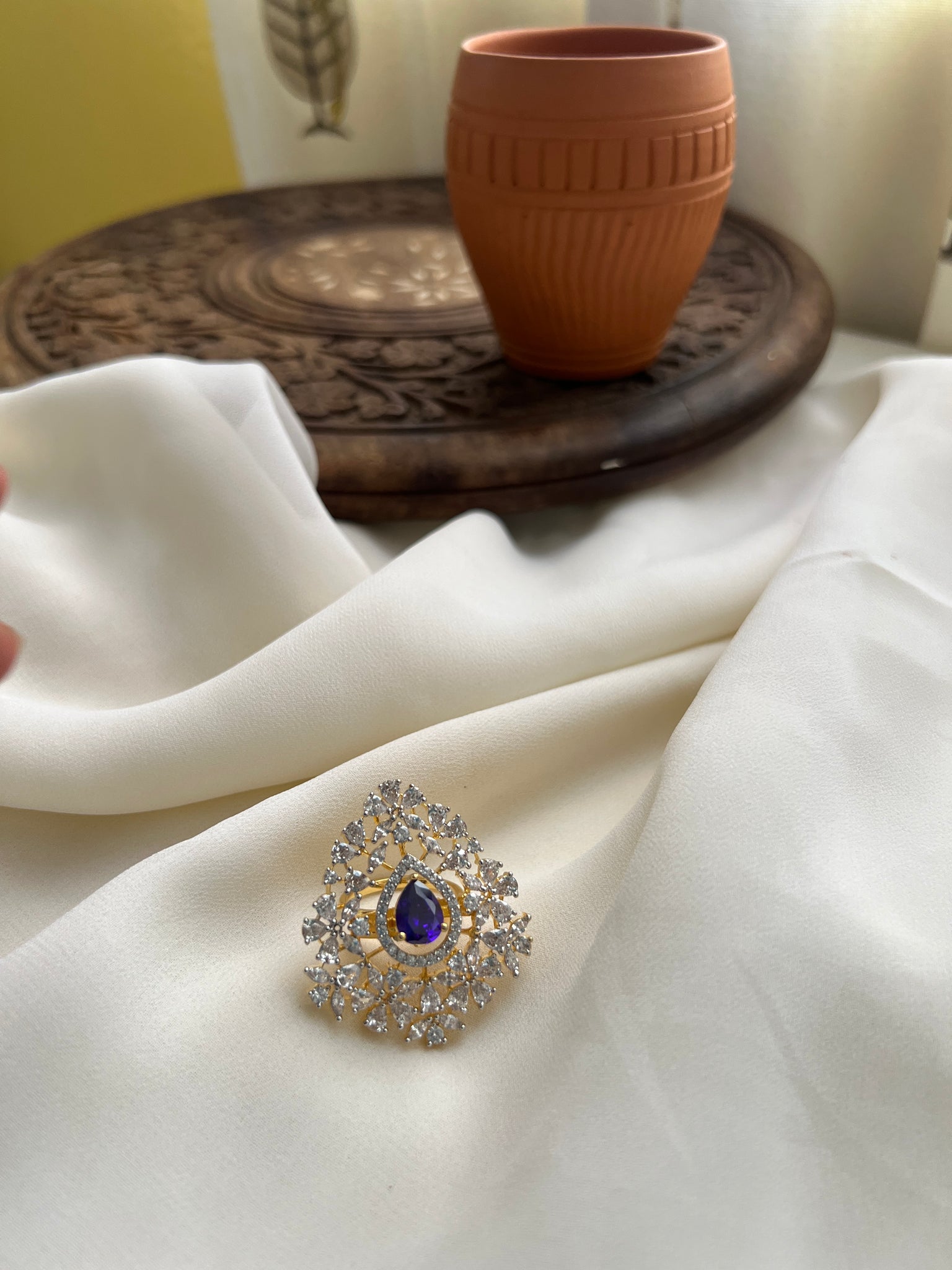 Lilac Victorian stone ring