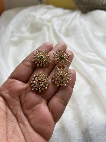 Stone flower studs