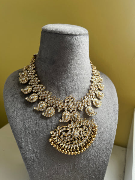 Premium Kemp manga necklace with Jhumkas