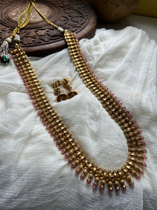 Kerala style mullamottu long necklace with jhumkas