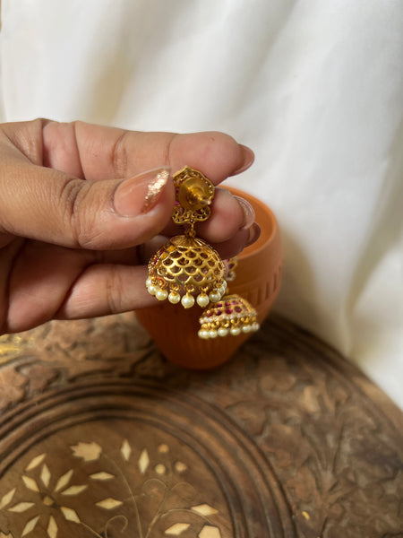 Kemp floral Jhumkas
