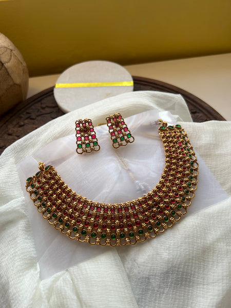 Kemp bridal necklace with studs