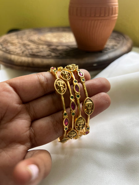 Lakshmi simple kemp bangles set of 4