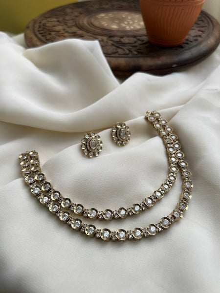 Polki look alike necklace with studs