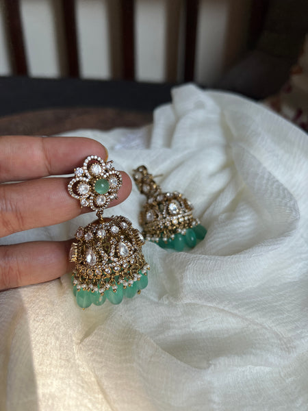 Moissante cutwork bead jhumkas