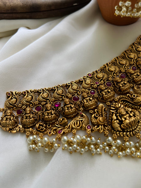 Antique lakshmi kemp choker with jhumkas