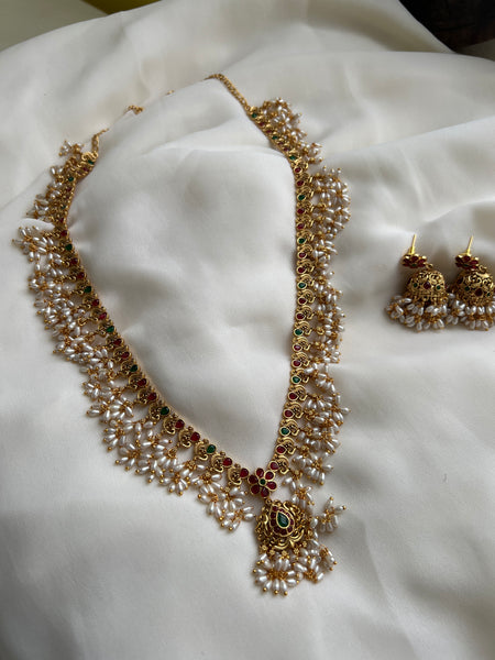 Kemp like guttapusalu haram with jhumkas