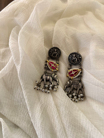 Kundan elephant earrings