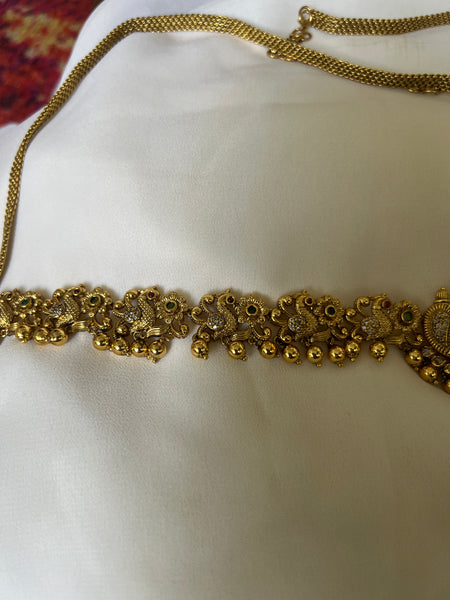 Antique temple style Lakshmi hip belt