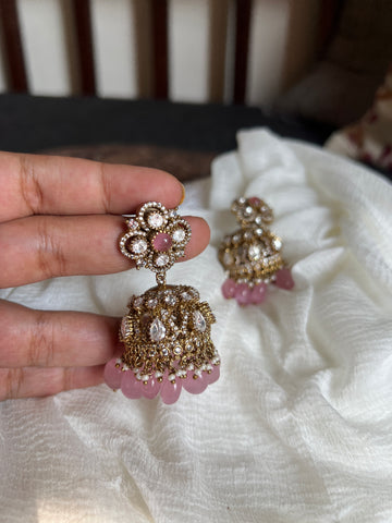 Moissante cutwork bead jhumkas