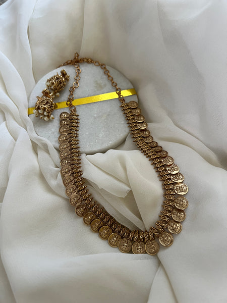 Antique kerala coin necklace with jhumkas