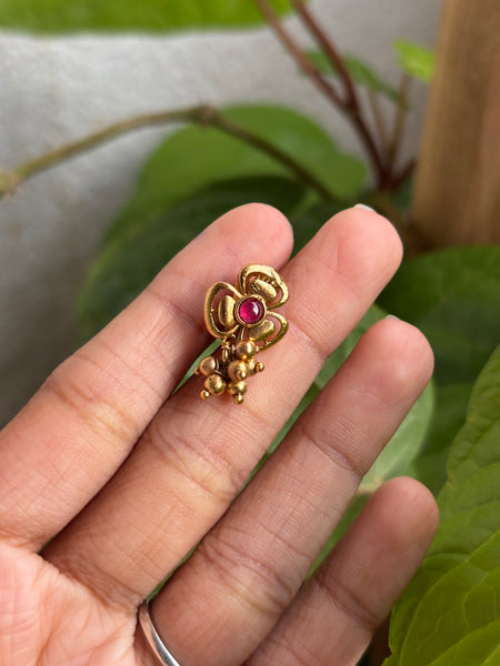 Antique Gold Matte  Clip-on Nose Pin
