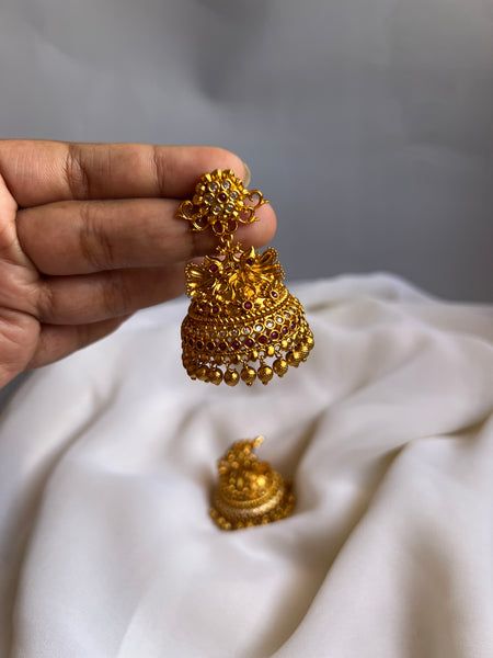 Bridal floral Jhumkas