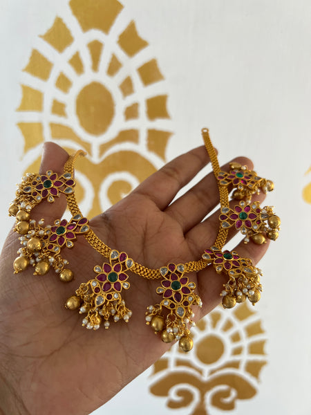 Kemp floral drops necklace with earring