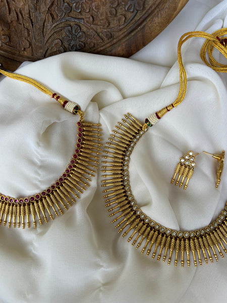 Kerala style pichimottu necklace with studs