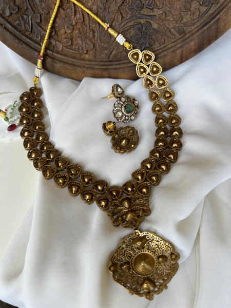 Victorian Regal polka bridal haram with earrings