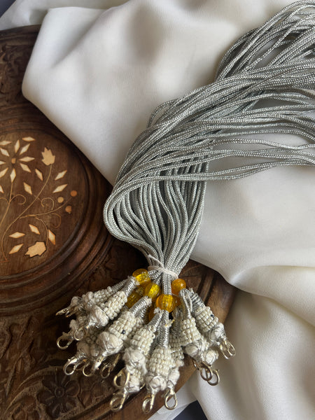 Silver beaded dori