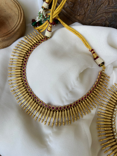 Kerala style pichimottu necklace with studs