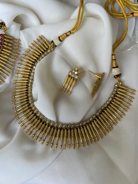 Kerala style pichimottu necklace with studs