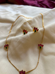 Kundan lotus maala with studs
