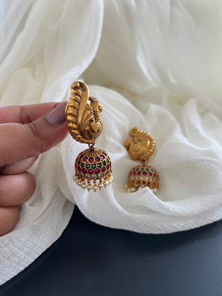 Nagas peacock kemp jhumkas
