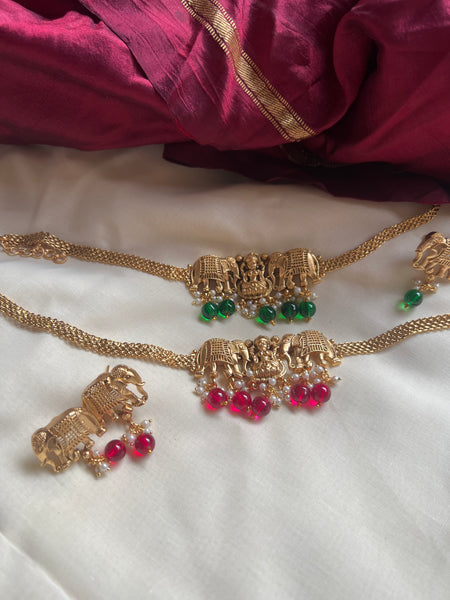 Gajalakshmi choker with studs