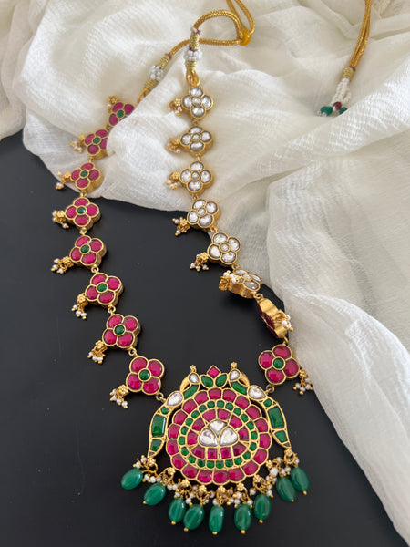 Reversible Kundan flower haram