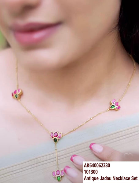 Kundan lotus maala with studs