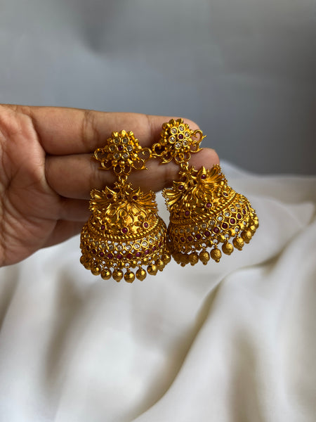 Bridal floral Jhumkas