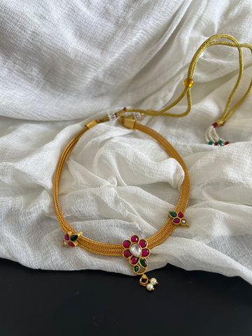 Kundan floral choker