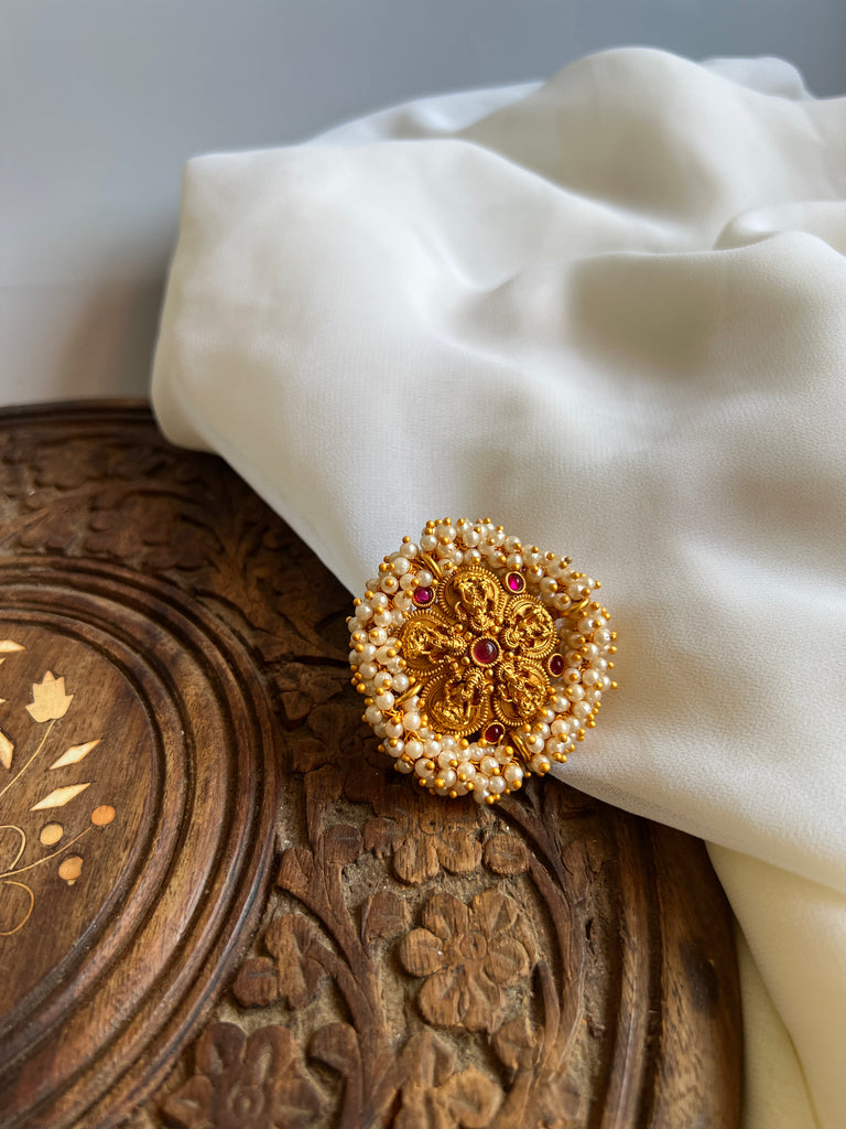 One gram gold microplated Laxmi kalyanam ring