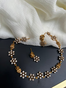 AD stone Lakshmi kid friendly necklace with studs