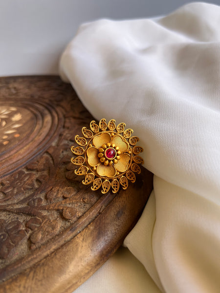 Jumbo flower matte ring