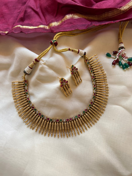 Kerala style pichimottu necklace with studs