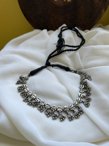 Antique choker with silver drops