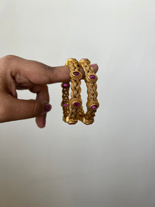 Kemp braided antique bangles