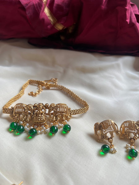 Gajalakshmi choker with studs