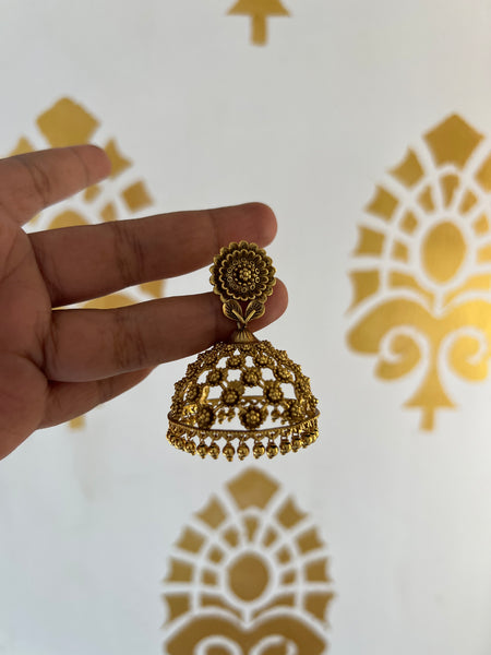 Jumbo cut work jhumkas