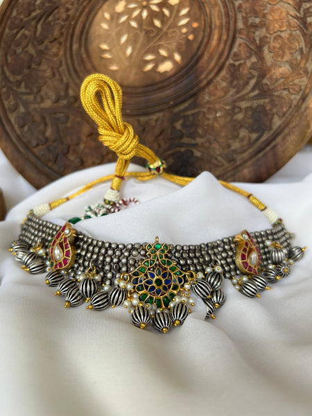 Reconstructed Kundan choker with Jhumkas