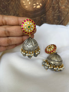 Reconstructed kundan fusion Jhumkas