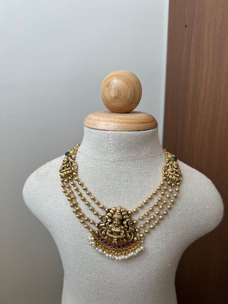 Lakshmi layered short necklace with jhumkas
